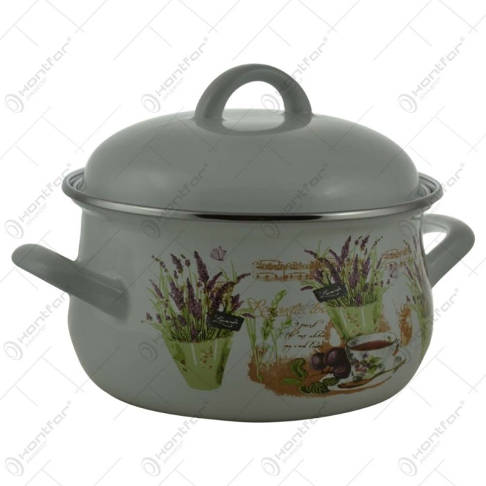Oala emailata cu capac 1.8 L &ndash; Design Lavanda
