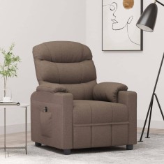 vidaXL Fotoliu rabatabil electric, gri taupe, material textil foto