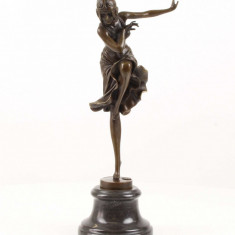 Dansatoare hindu-statueta din bronz cu soclu marmura DC-10