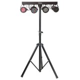 Set 4 lumini cu trepied si telecomanda, DMX, laser, strobe, led-uri, Ibiza Light