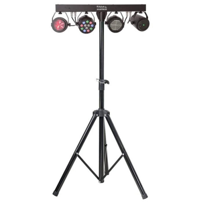 Set 4 lumini cu trepied si telecomanda, DMX, laser, strobe, led-uri