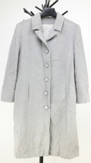 Palton stil office gri, stofa pufoasa din casmir 100% foto