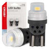 Becuri auto LED AMiO 360 Pure Light Series Standard T10 W5W, 2x3020 SMD, lumina alba 6000K, 12V/24V, fara Canbus, set 2 buc