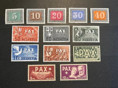 ELVETIA 1945-PAX-Serie completa Mi 447-469 in stare excelenta MNH