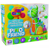 Set de creatie cu argila usoara, moon light clay - pino friend - dino