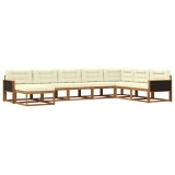 vidaXL Set de canapele de exterior cu pernă 8 pcs Natural și Crem 3382793
