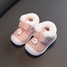 Pantofi imblaniti roz - Fashion bunny (Marime Disponibila: 6-9 luni (Marimea 19
