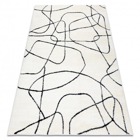 Modern covor MODE 8522 abstractizare crem / negru, 240x330 cm