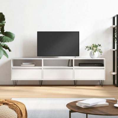 vidaXL Comodă TV, alb, 150x30x44,5 cm, lemn prelucrat foto