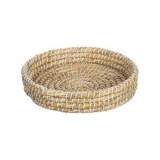 Tava Rotundă din Paie Naturală cu Textură &Icirc;mpletită, CMCLASS
