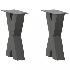 vidaXL Picioare pentru măsuță de cafea &icirc;n formă de X, 2 buc., antracit, 38x(42-43) cm, oțel 4012954