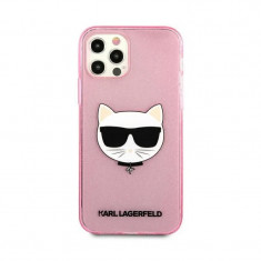 Husa Karl Lagerfeld Choupette Glitter pentru iPhone 12 Pro Max Roz foto