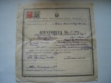 Adeverinta sapte clase elementare RPR, 1952