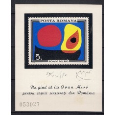 1970 - Inundatia II, Joan Miro, colita neuzata