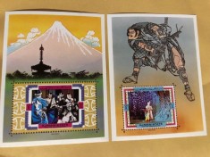 AJMAN, TRADIȚIA JAPONEZĂ - COLIȚE MNH IMPERF.