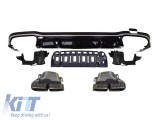 Difuzor tip E63 GT cu capete cromate pentru bara spate A Design potrivit pentru Mercedes E-Class W213 dupa 2020 -oo--oo-, garnitura cromata Performanc