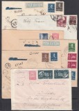 ROMANIA LOT 6 PLICURI CIRCULATE+PRIN AVION CERNAUTI JIMBOLIA CRAIOVA GERMANIA CENZURAT