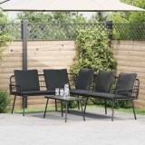 Cumpara ieftin Canapea &icirc;n Formă de L Neagră 231 x 173 x 78 cm din Poliratan