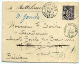 France 1899 Postal History Rare Cover Avranches to Gand Belgium D.580