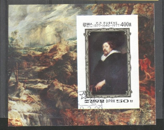 Korea 1978 Paintings, Rubens, imperf. sheet, used T.340