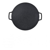 Placa gratar pentru gatit, cu suprafata neaderenta, rotunda, diametru 36 cm, negru/gri
