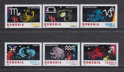 ROMANIA 2001 LP 1574 SEMNELE ZODIACULUI I SERIE MNH foto