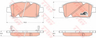 Set placute frana,frana disc TOYOTA YARIS VERSO (NLP2, NCP2) (1999 - 2005) TRW GDB3242 foto