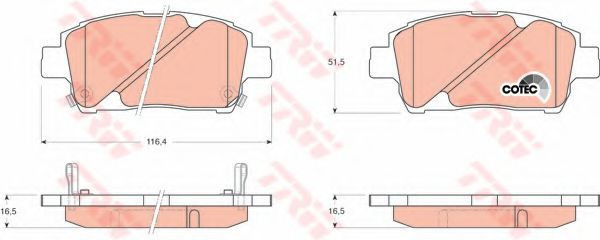 Set placute frana,frana disc TOYOTA YARIS VERSO (NLP2, NCP2) (1999 - 2005) TRW GDB3242