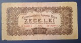 Bancnota Romania 10 lei 1944 Comandamentul Armatei Rosii C.A.R - raritate, stare conform foto