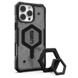 Husa iPhone 16 Pro Max UAG Pathfinder Clear MagSafe, Ash Black Stand