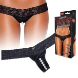 Lenjerie Sexy de Lux, Chiloti Negri cu Bile Stimulatoare Husler, M/L, S/M