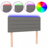 Cumpara ieftin Tablie de pat cu LED, gri inchis, 80x5x78/88 cm, textil