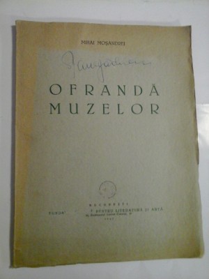 OFRANDA MUZELOR - MIHAI MOSANDREI foto