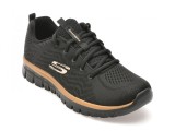 Pantofi sport SKECHERS negri, GRACEFUL, din material textil
