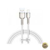 Cablu Date si Incarcare USB-A - Lightning Baseus Cafule Metal Series 18W 1m Alb CALJK-A02