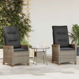 vidaXL Scaun de grădină rabatabil Gri și gri &icirc;nchis 64 x 57,5 x 112 cm 42026865