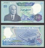 TUNISIA █ bancnota █ 20 Dinars █ 1983 █ P-81 █ UNC █ necirculata