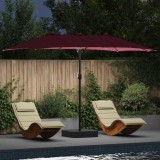 vidaXL Parasol de Grădină Roșu bordo 385 x 209 x 244 cm țesătură 42003287