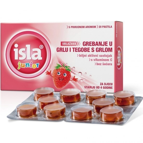 Bomboane FarmaSyn Isla Junior pentru copii cu căpșuni 20 buc