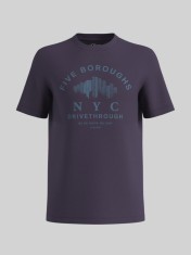 Tricou barbati cu decolteu la baza gatului, din bumbac, croiala Regular fit, Mov, S foto
