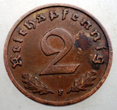 2.889 GERMANIA 2 REICHSPFENNIG 1938 F foto