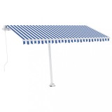 Copertina retractabila manual cu LED, albastru &amp; alb 400x300 cm