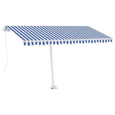 Copertina retractabila manual cu LED, albastru &amp;amp; alb 400x300 cm foto
