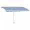 Copertina retractabila manual cu LED, albastru &amp; alb 400x300 cm