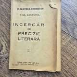 Incercari de precizie literara - Paul Zarifopol