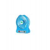 Ventilator LED portabil, cu baterie 18650 si cablu de incarcare-Culoare Albastru deschis