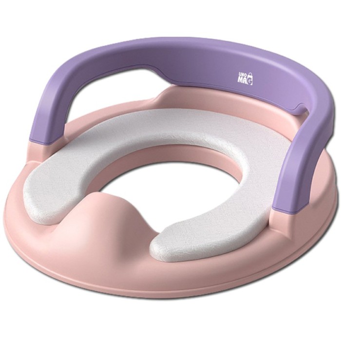 Reductor WC Copii cu Manere Linomag&reg;, Portabil, Antiderapant, 1-8 ani, Pentru majoritatea vaselor de toaleta, Roz / Mov