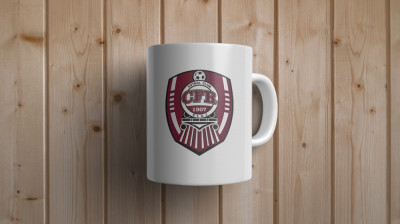 CANA ALBA PERSONALIZATA CFR 1907 CLUJ FOTBAL LIGA 1 foto