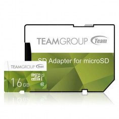 Card de memorie TeamGroup Micro SDHC 16GB UHS-I + Adaptor Verde foto