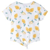 Tricou pentru copii cu tiv tip cravată, ecru, 92